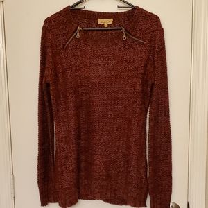 Red knit sweater